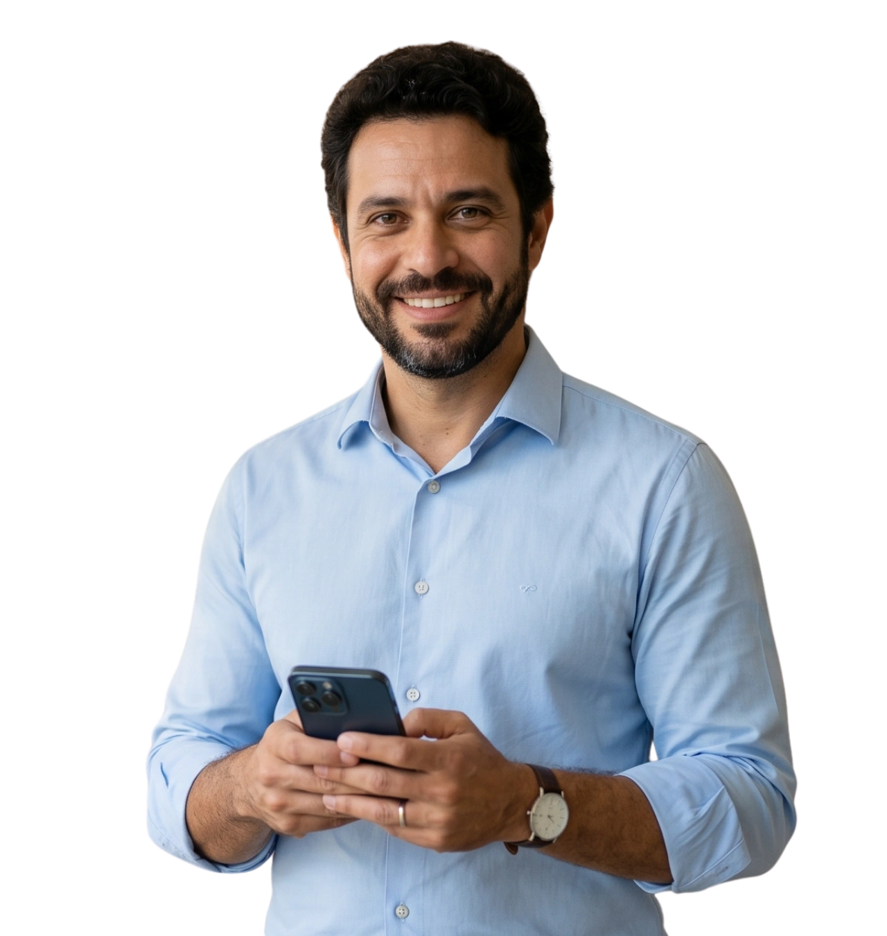 Síndico acompanhando condomínio pelo celular